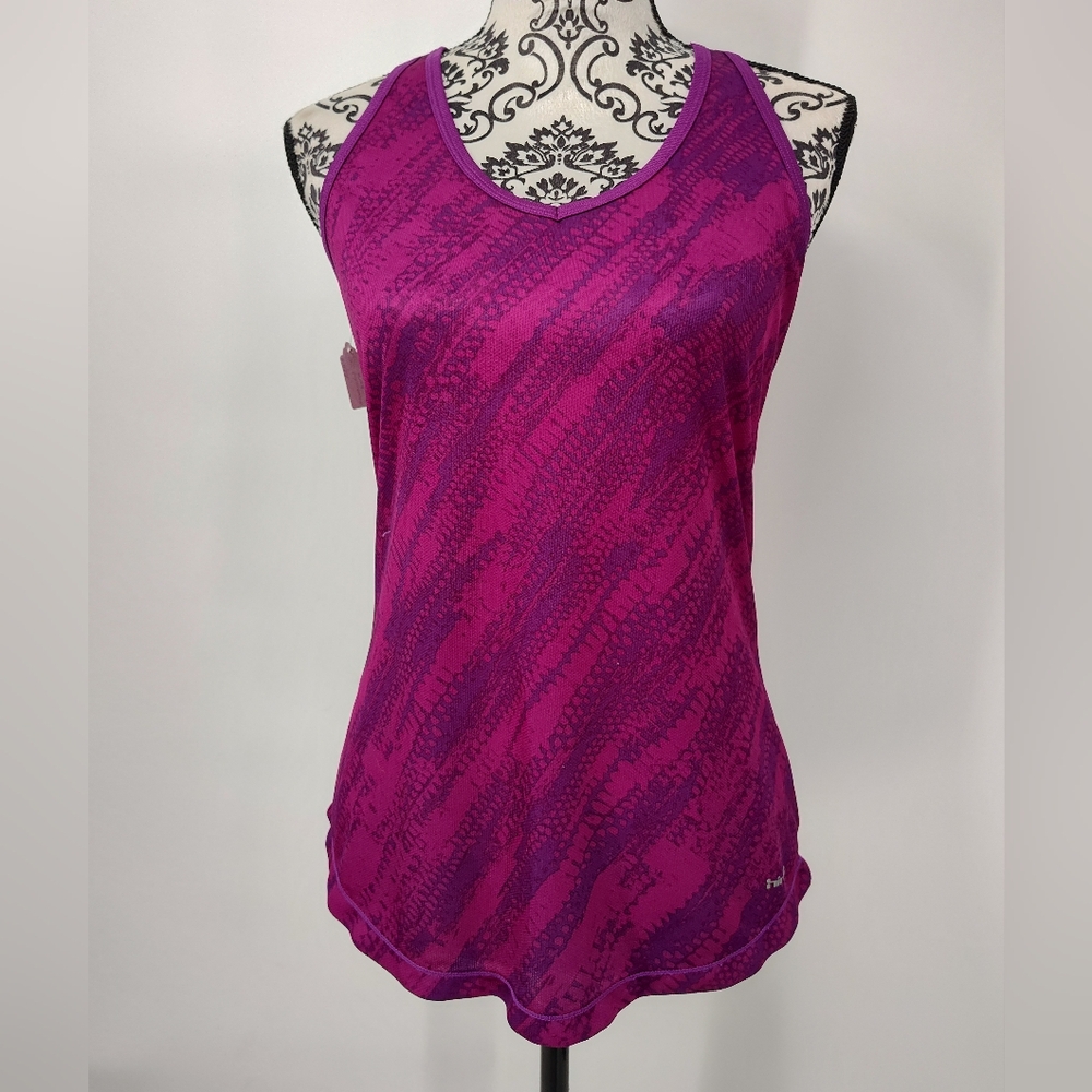 Hind Pink Women's Pink/Purple Racer Back Dry Fit Tank Top Size Medium